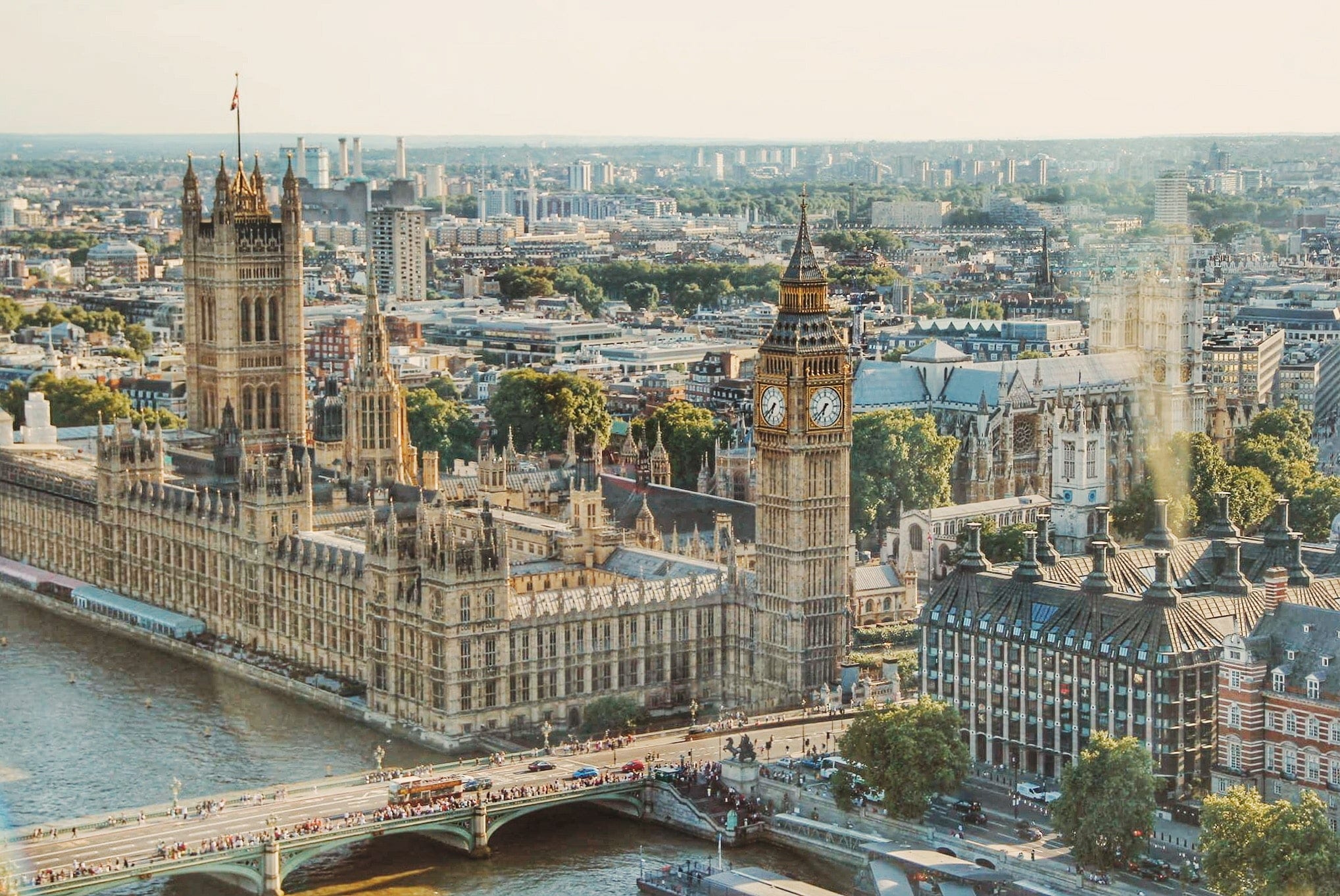 aerial view of London