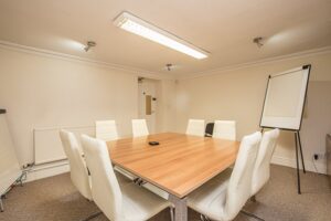 The meeting room at Hamill House, a virtual office address in Bolton, Greater Manchester.
