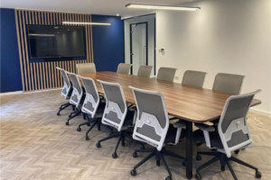 A meeting room at St Peter's House in Bolton, Greater Manchester.