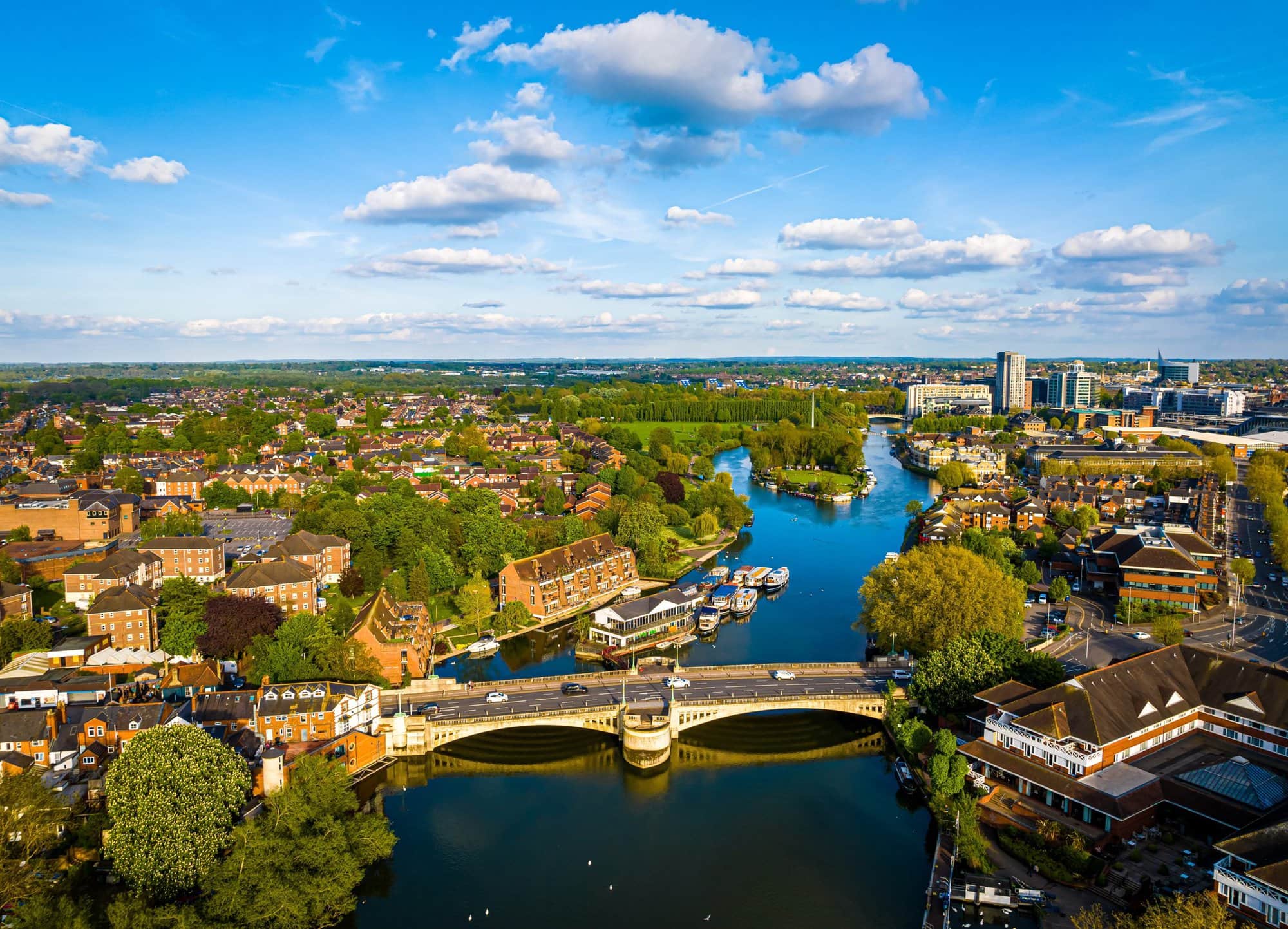 Aerial,View,Of,Reading,,A,Large,Town,On,The,Thames