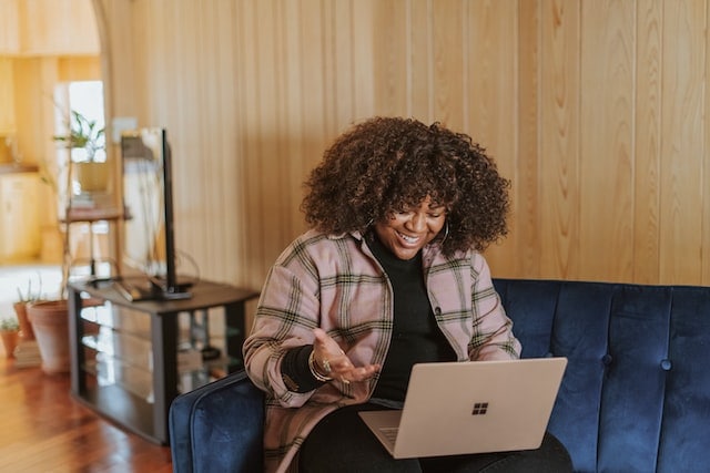 remote worker on video call